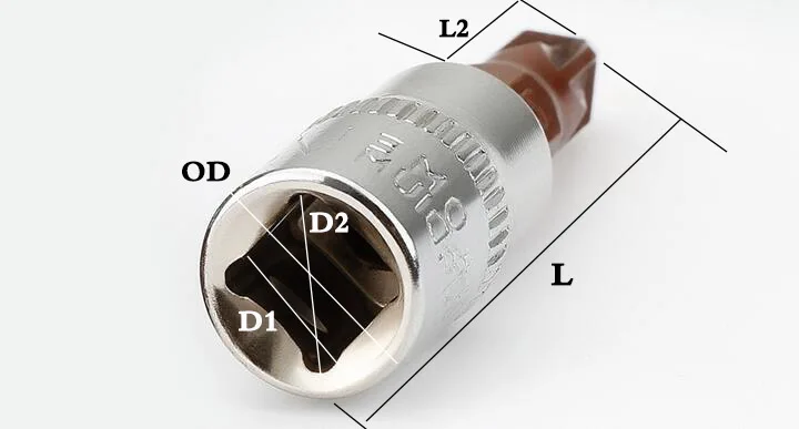 1 шт Torx Бит насадки отвертки Torx звездообразное гнездо бит 1/2 "Площадь влияние водительский ключ инструмент