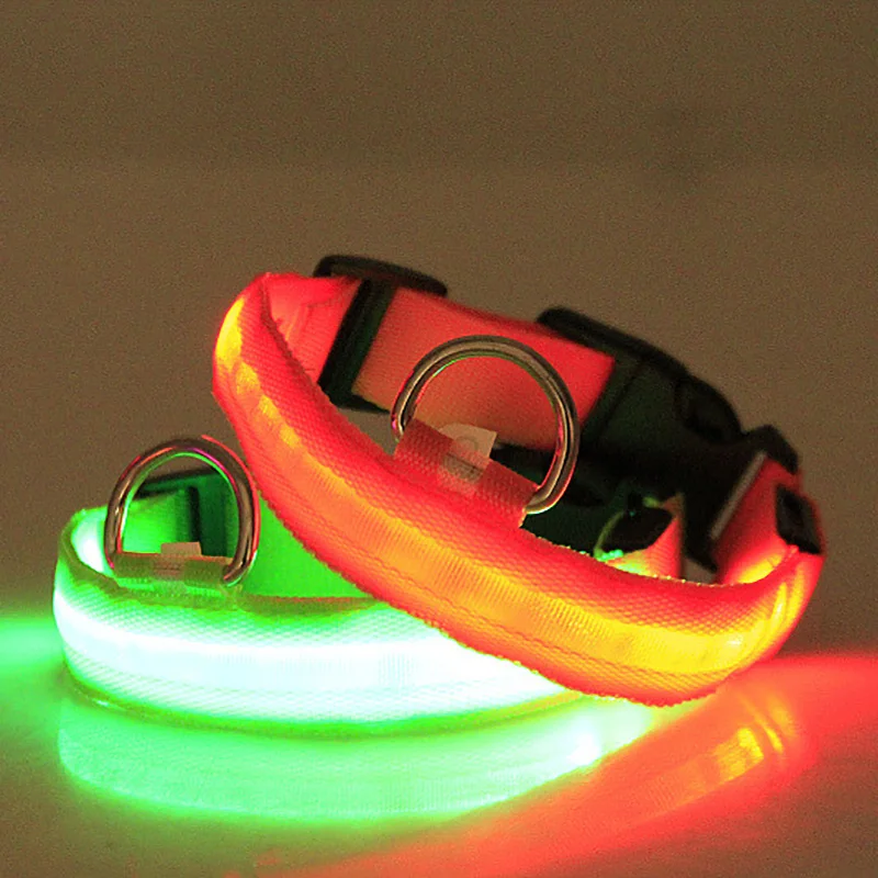 

LED Dog Collar Night Safety Flashing Glow In The Dark Dog Leash Glow Necklace Luminous Fluorescent Collars Pet Supplies