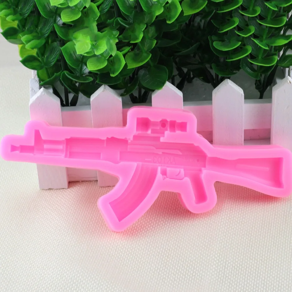 3D Gun Design Silicone Cake Mold Sugarcraft Fondant Cake ...