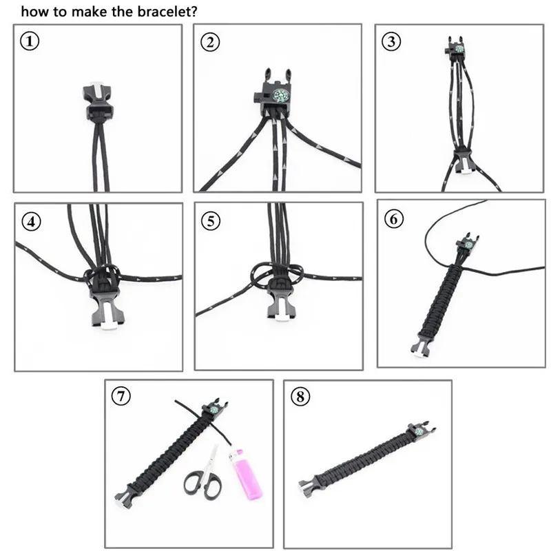 1 шт. Паракорд Аварийный Браслет многофункциональное Походное полевое, для выживания тактика побега пустыня выживания ремешок для походов