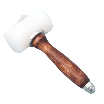 

Leather Carving Hammer Printing Tool DIY Craft Cowhide Punch Cutting Sew Nylon Hammer Tool with Wood Handle Leathercraft Carving