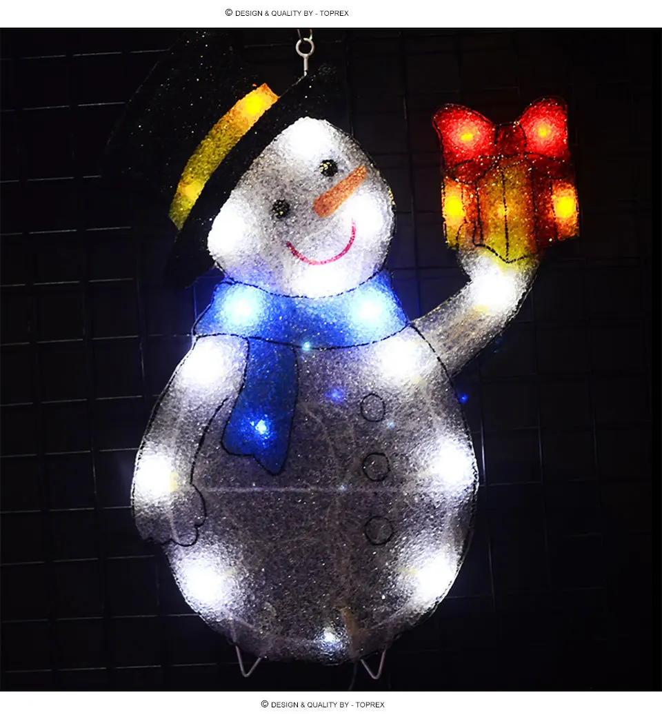 2D Рождество Снеговик праздничное освещение-21,7 дюймов. Высокие светодиодные фонари украшение наружная гирлянда для рождественской ёлки