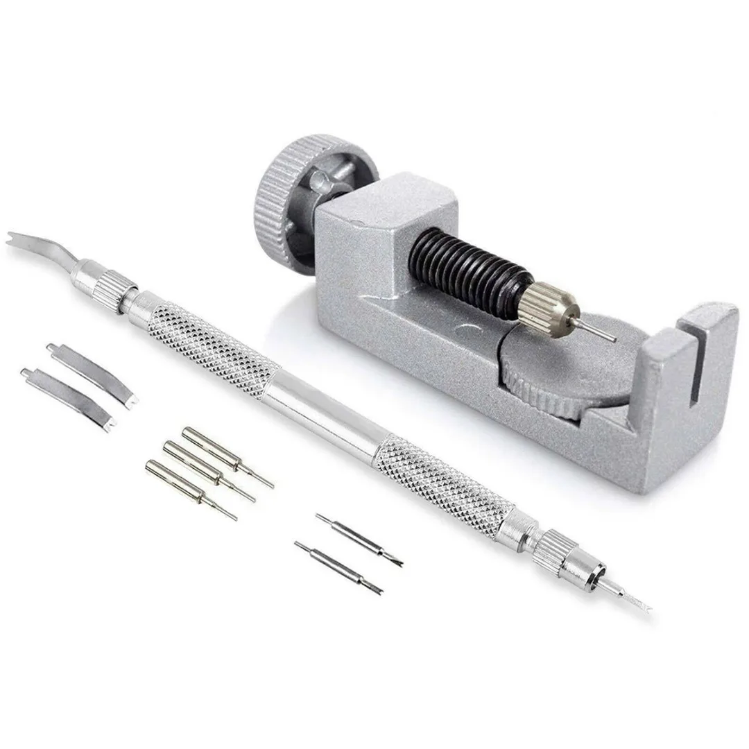 Watch Band Link Remover +Spring Bar Tool With 4 Extra Tips Metal Adjustable Watch Band Strap Bracelet Link Pin Remover Repair