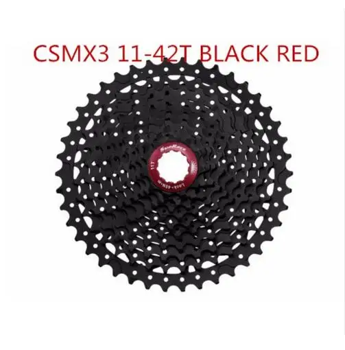 Sunracing 10 скоростей CSMS3 CSMX3 11-40 t/11-42/11-46 t mtb велосипед свободные колеса кассета широкое соотношение mtb велосипед кассета - Цвет: MX3 42T black  red