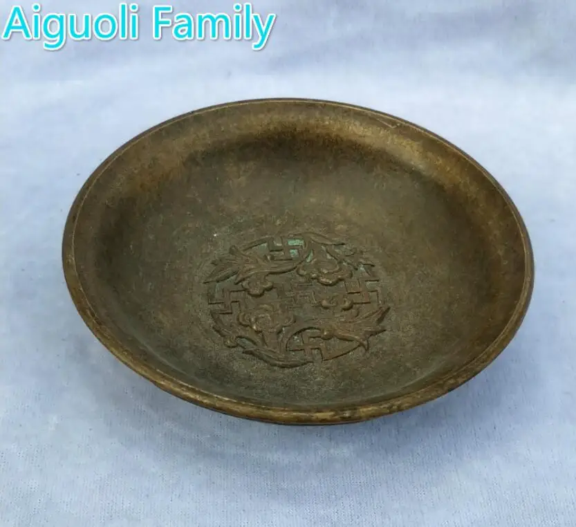 

Art Collectibles Chinese Old Bronze Carved Bowl With Mark ,Diameter 10 CM 003