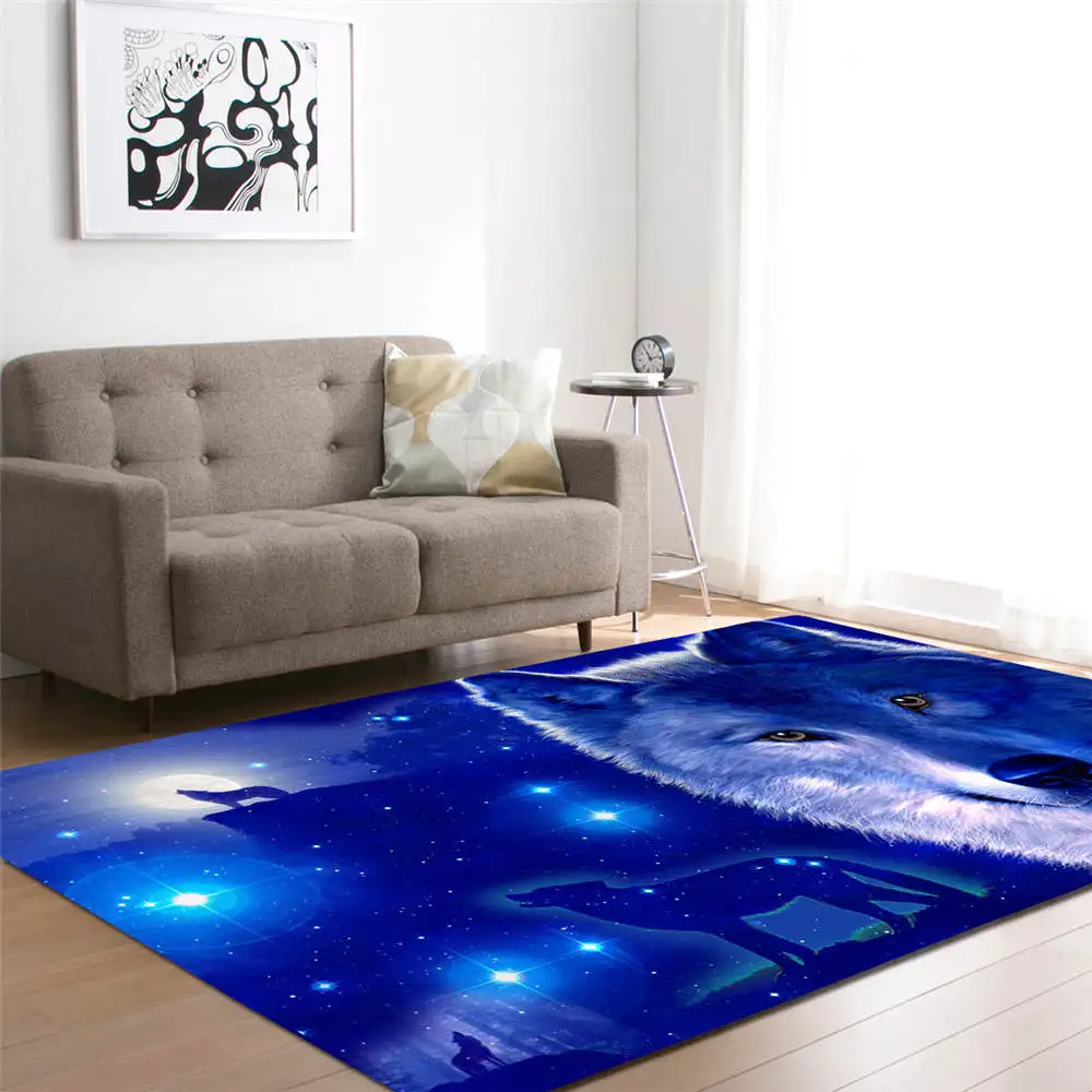 Us 29 5 27 Off 3d Wolf Mats Bedroom Playroom Living Room Boys Gift Room Decoration Football Carpets Area Rug Anti Slip Flannel Rugs And Carpet In