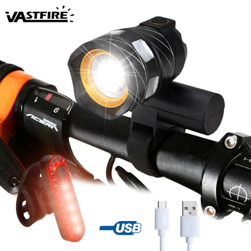 LED Lamp Flashlight USB Rechargable 15000LM XML T6 Bike Front Head Light Bicycle