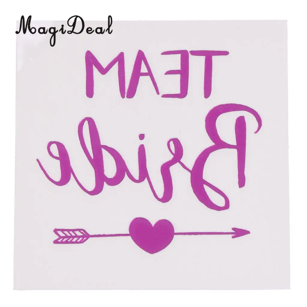 MagiDeal 10Pcs/Lot Purple Team Bride Tribe Temporary Tattoos Wedding Sticker Hens Night Party Decoration Hands Sticker