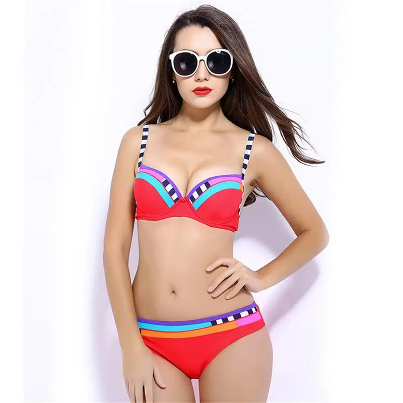 2017 Korean sexy swimsuit female two pieces set bikini beach spa