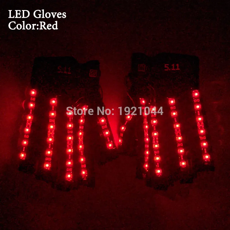 Дизайн, 1 пара(= 2 шт.), светодиодный перчатки, принадлежности для танцевальной вечеринки, питание от 1-23 а батареи, яркий светодиодный светильник, перчатки, вечерние принадлежности - Цвет: Red