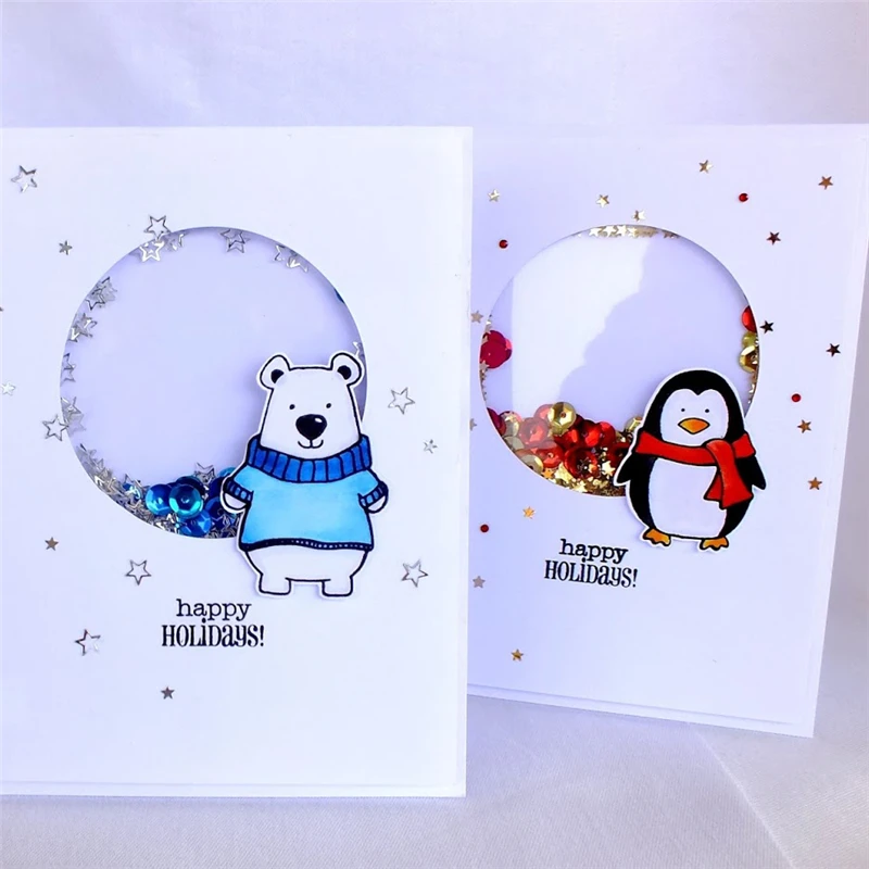 

GJCrafts Winter Wishes Die Stamp Sets Stamp and Dies for Card Making Scrapbooking Album Embossing Paper Craft Stamps with Dies