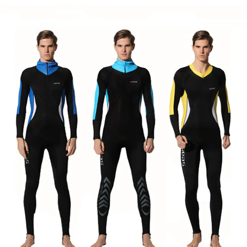 Hisea Men UV Protection Diving Suit Full Body Long Sleeve Wetsuit Lycra