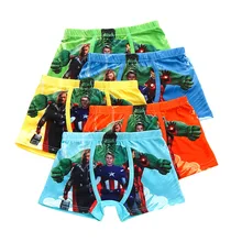 5 шт./лот; коллекция года; детское нижнее белье из чистого хлопка; трусы-боксеры с героями мультфильмов; нижнее белье для мальчиков детские трусы «Капитан Америка» для детей 2-10 лет