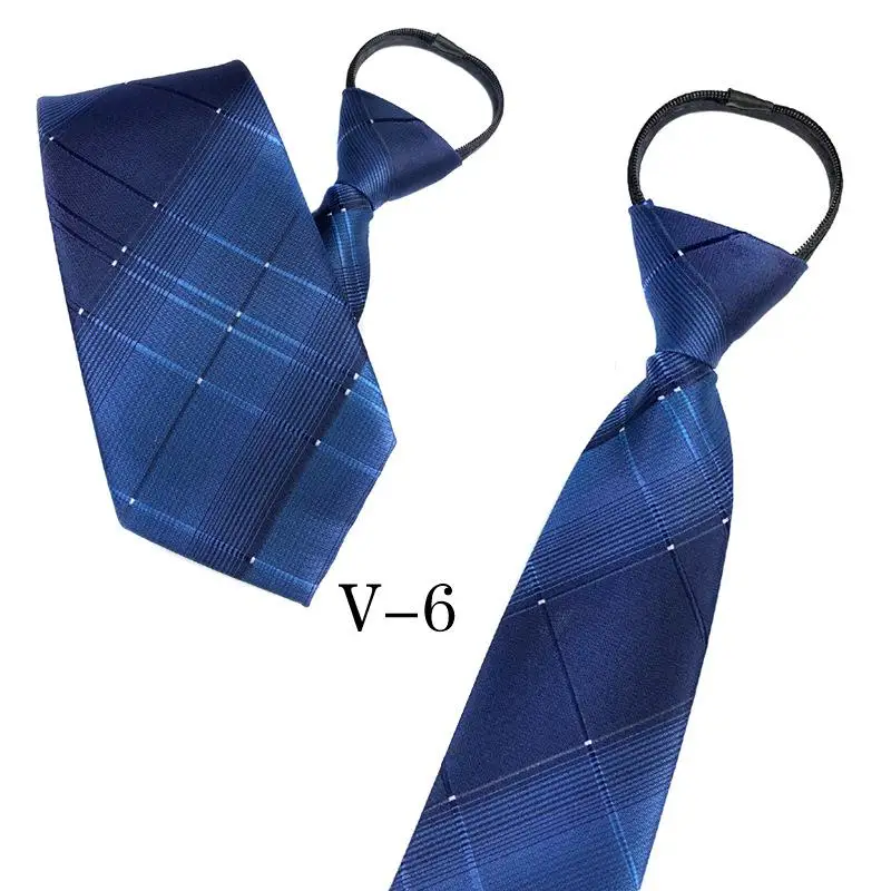 Рубин Вики Для мужчин молния галстук галстуки с узлом модные 10 см Бизнес галстук для человека ленивый галстук легко вытащить из бечёвки свадебные галстуки - Цвет: 6