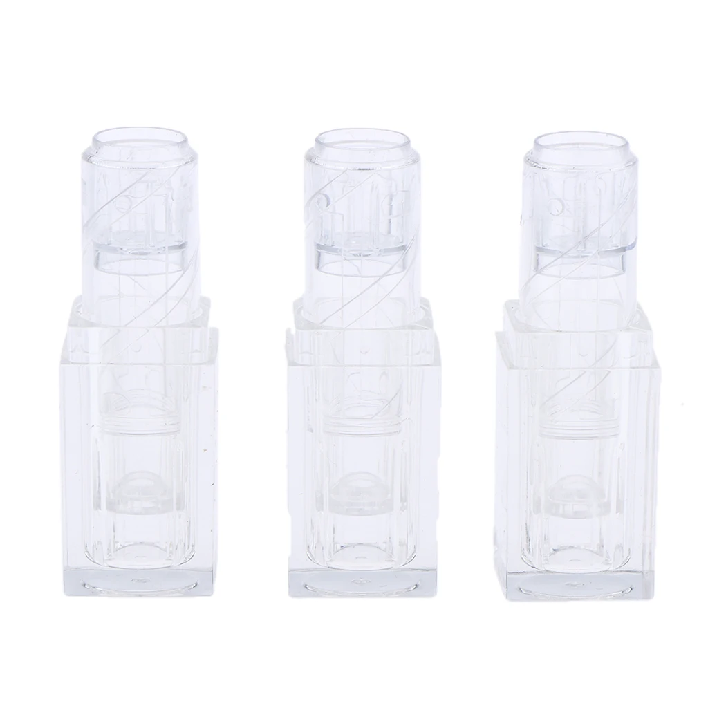 Clear Lip Balm Empty Container Tubes, Transparent, Pack of 3