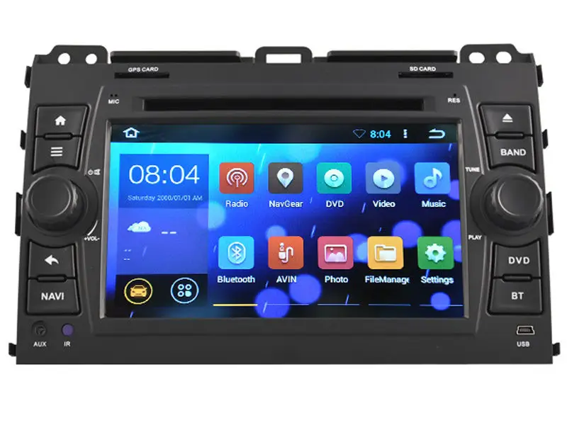 Perfect Quad Core Android 5.1 6.0 7.1 Car DVD Player Radio For Land Cruiser Prado 2002-2008 Car Headunit GPS Navigation Stereo Sat Nav 5