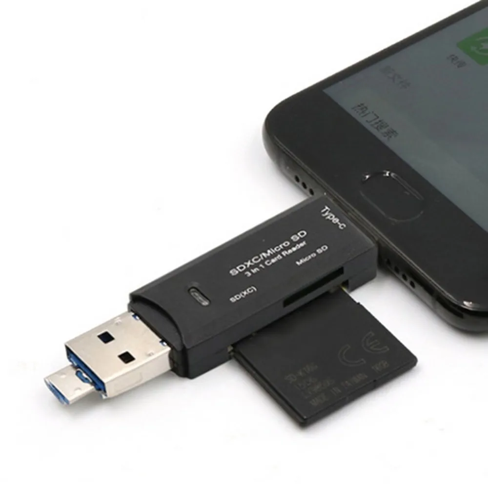 USB 2,0 type-c 3 в 1 кардридер многофункциональный SD TF Micro SD все в одном кардридер для ПК настольного планшета