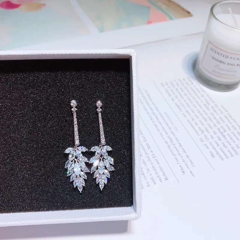exaggerated full zircon earring 925 silver post Hypoallergenic fadeless alloy fashion jewelry stud earrings for women gift