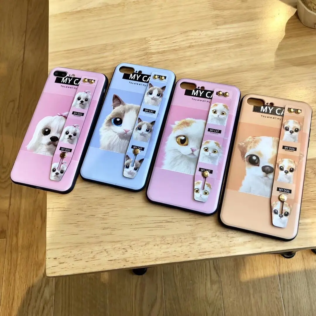 Новые Модные Симпатичные кошки собаки ремешок ТПУ кожаный чехол для iphone6 6splus7 8 Plus