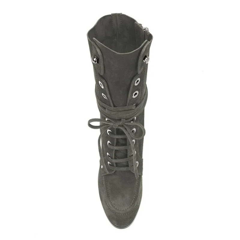 dark_grey_buckle_chunky_heel_boots_suede_lace_up_round_toe_booties02_1