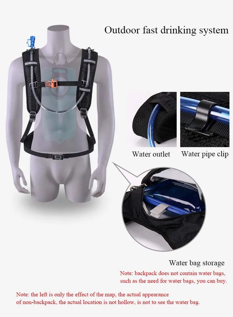 Sireck 3L Открытый походный рюкзак 2L сумка для воды спортивная гидратация пакет для альпинизма пешего туризма бегущий велосипед велосипедный водный рюкзак мочевой пузырь