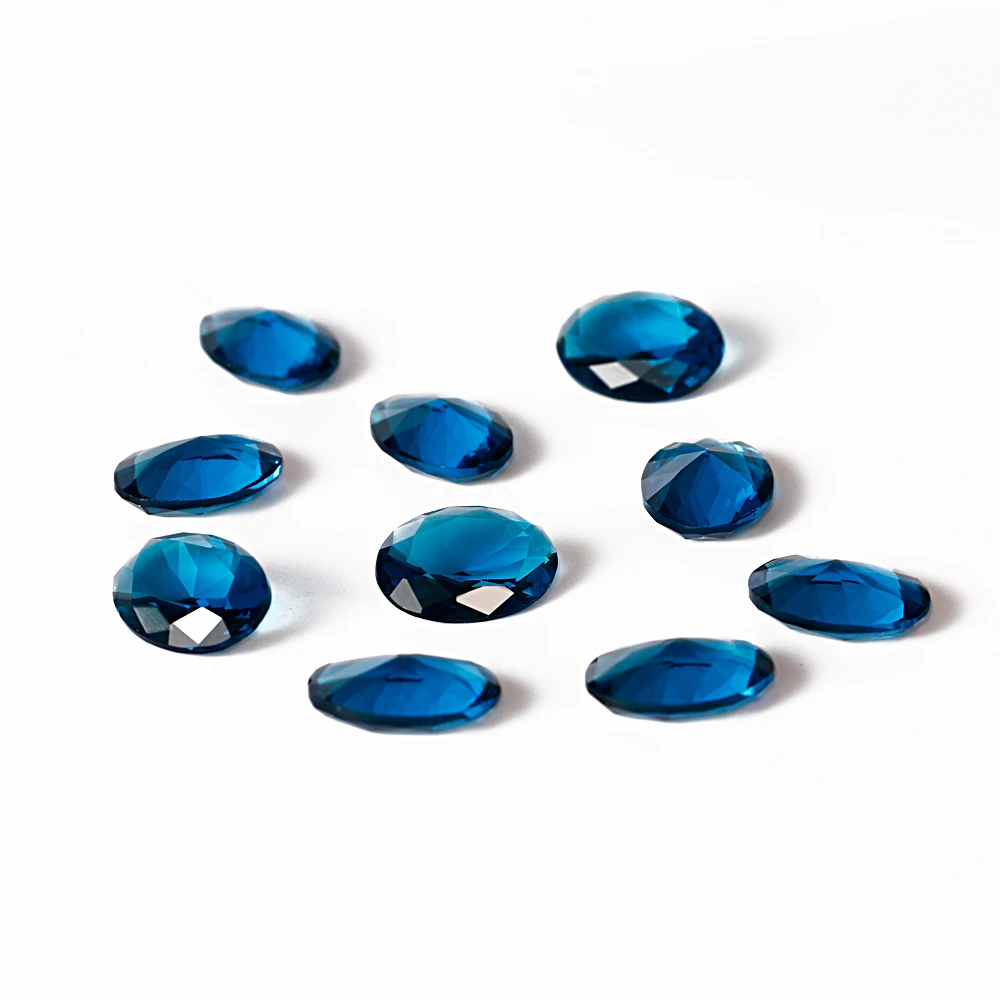 8.5-9ct Peacock Blue Sapphire High Quality 13x18MM Oval Loose Gemstone DIY Jewelry Accessories 10 pcs/set