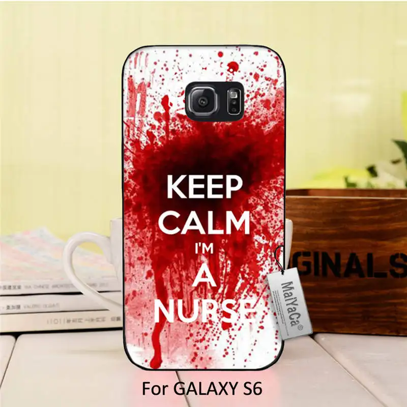 Keep Calm I'm a Nurse Colorful Black Phone Accessories For GALAXY s6 case |