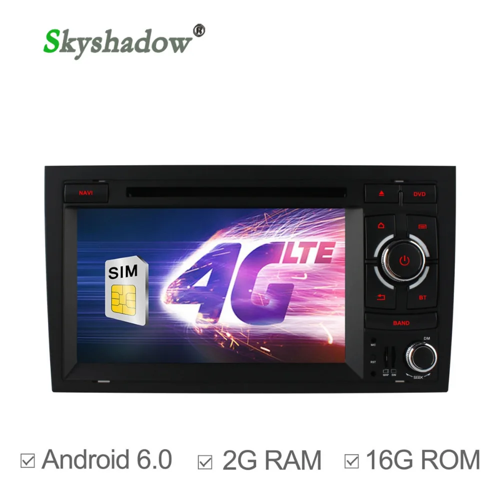 SKYSHADOW Quad Core Android 6.0 Dvd плеер Автомобиля Для Audi A4/S4/RS4 СИДЕНЬЯ 2002 2008 EXEO 8E 8F С Радио Bluetooth
