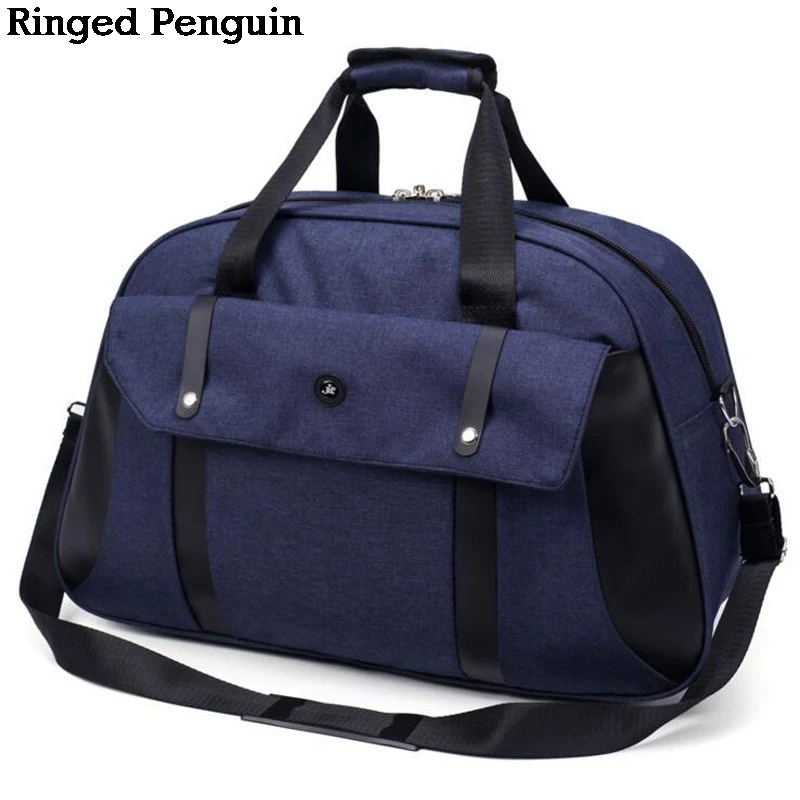 Ringed Penguin Style Men Travel Bags Large Capacity Women Luggage