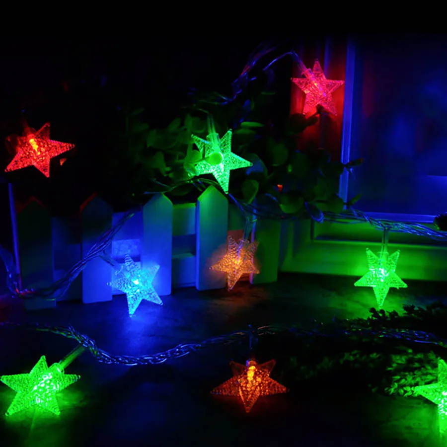 Coversage Star, Рождественская фея, светодиодная гирлянда на батарейках, для сада, Luces, Led Navidad, для помещений, для занавесок, декоративные огни