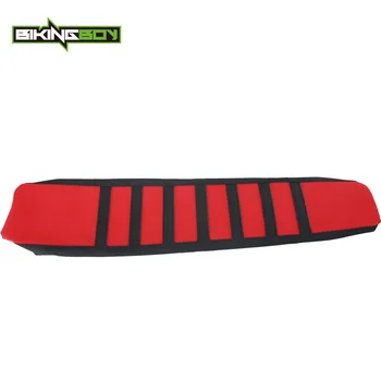 

BIKINGBOY Motorcycle Red Supermoto MX Offroad Striped Ribbed Gripper Soft Seat Cover for Honda CRF450R CRF 450R 450 R 2017
