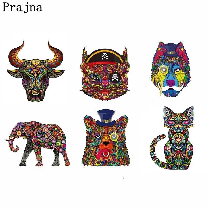 

Prajna Vinyl Punk Style Animal Heat Transfer Indian Wolf Thermal Transfer Paper Heat Transfer Iron On Stickers Printed Appliques