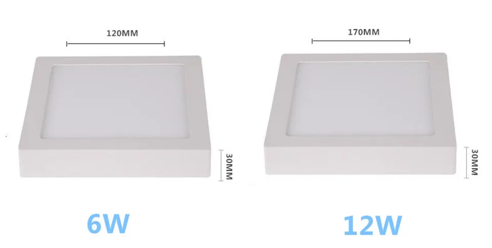 6 Вт/12 Вт/18 Вт/24 Вт Круглый/квадратный Панель светодиод для поверхностного монтажа Подпушка свет потолок Подпушка лампа AC85-265V включая