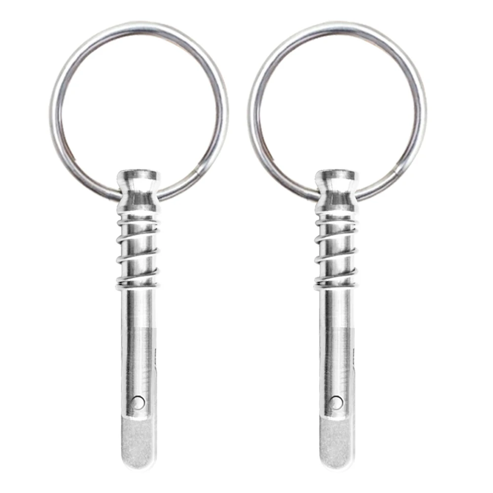 

2Pcs Spring Loaded Quick Release Pins Marine 316 Stainless Steel with Pull Ring Boat Bimini Top Fitting Hardware Water Sports