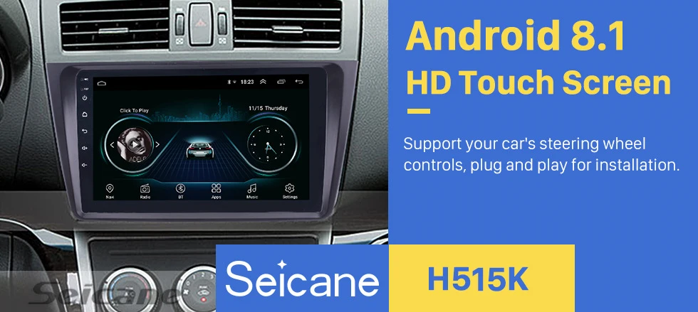 Excellent Seicane 9 inch For Mazda 6 Rui wing/ mazda 6 II Ultra 2008-2013 2014 Android 8.1 2 DIN Car Unit Radio Audio GPS Player WIFI 3G 0