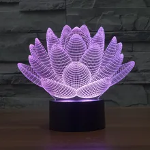 Acrylic Lotus Petal 3D Light USB Leds Table Lamp With Touch Sensor Night Light Decor Lampara Kid’s Gift Bedroom Nightlights