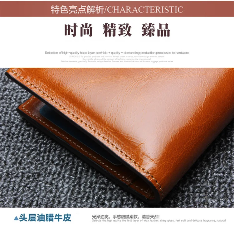 DANJUE WoMen Wallets Rfid Blocking Genuine Leather Long Clutch Money Bag Vintage Oil Wax Cowskin Credit Card Card Purse