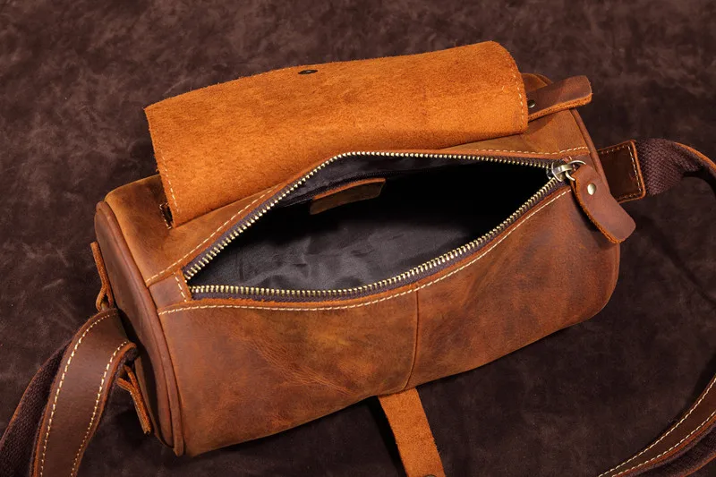 Crazy horse Leather bag-8