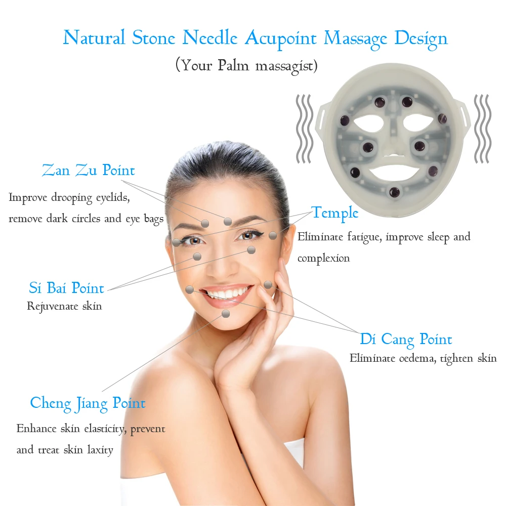  3 Color Light LED Mask Facial Massager Electric Mask LED Therapy Face Massager Muscle Stimulator Vi - 33007058152