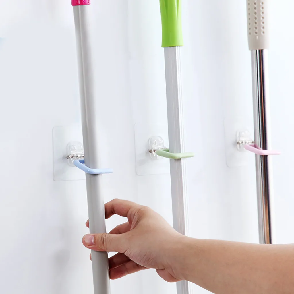 

Wall Mounted Organizer Storage Holder Hanger Stainless Steel Mop Broom Hanging Rack Wall Housekeeper Accessory Hanging Pipe Hook