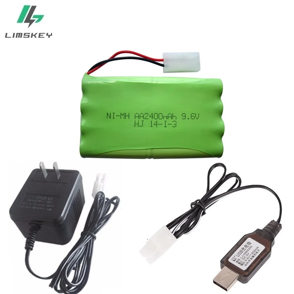 Kopen Lader Set 9.6 v 2400 mah Remote Controul speelgoed securty faclities AA 9.6 v batterij Ni Mh batterij groep Kep 2p Plug Tamiya Connectors