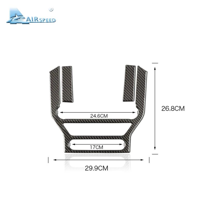 Airspeed Carbon Fiber Автомобильная консоль рамка наклейки для Ford Mustang- Автомобильная панель управления Панель AC CD Чехлы для автомобиля Стайлинг