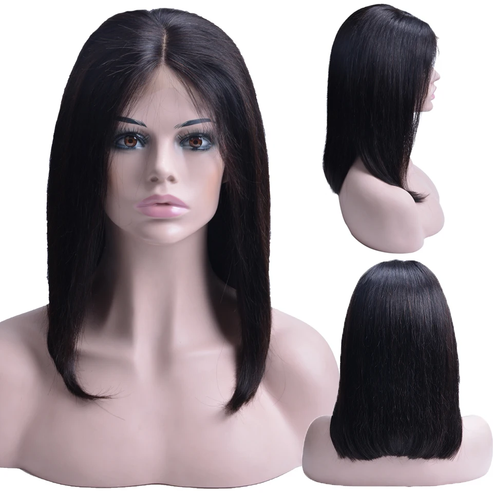 

Short Human Hair Bob Wigs Brazilian 4x4 Closure Wig Human Hair Wigs For Black Women Remy Straight Lace Closure Wig 150%