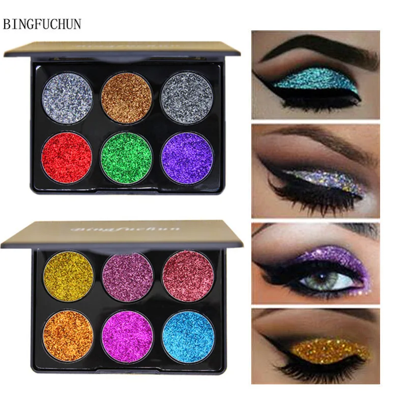 

6Color Sequins Pearl Eyeshadow Makeup Pearl Diamond Eye Shadow Waterproof Eye Shadow Powder Eye Cosmetics Shiny Glitter Palette