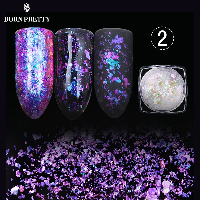 

BORN PRETTY Chameleon Nail Sequins Glitter Dust Dazzling Transparent Paillette Manicure Nail Art Glitter Sheet Decorations