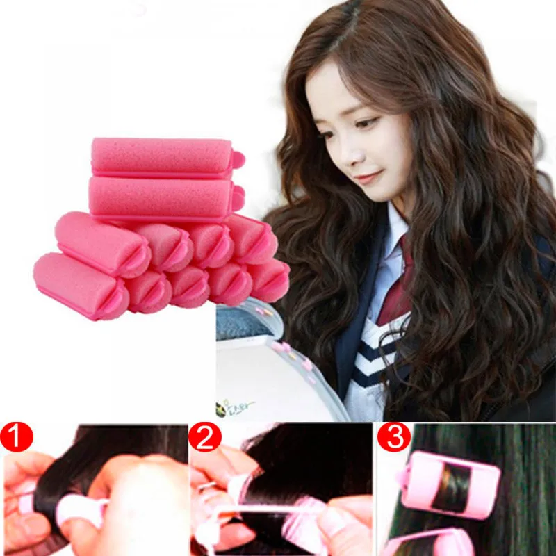 

12 Pcs/Set Magic Buckle Soft Sponge Foam Hair Curler Roller Professional Easy Curling Styling Home Salon Hair Twist Tools Kit
