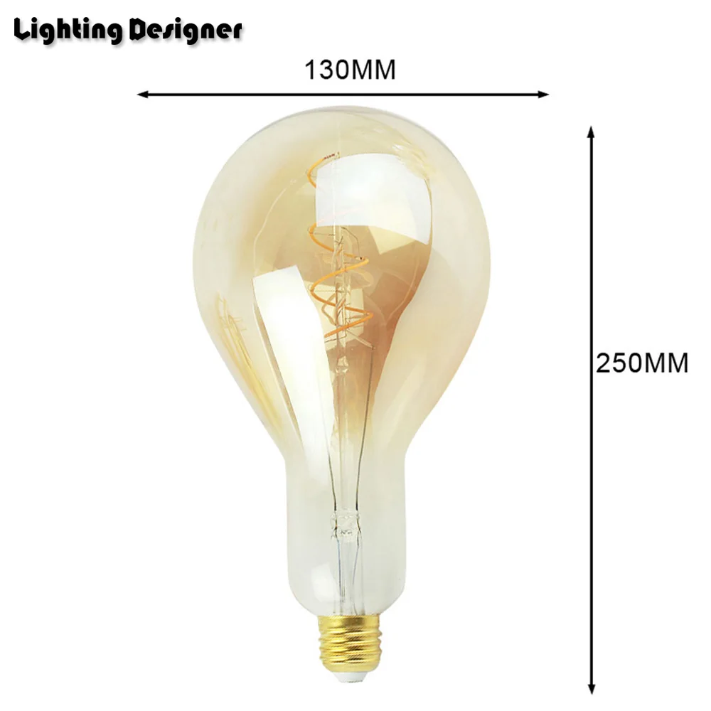 A130 большой Эдисон светодиодные лампы E27 спираль светильник Янтарный Ретро энергосберегающие винтажная лампа Эдисона с нитью накаливания led светильник люстра 220 В 4 Вт PS42