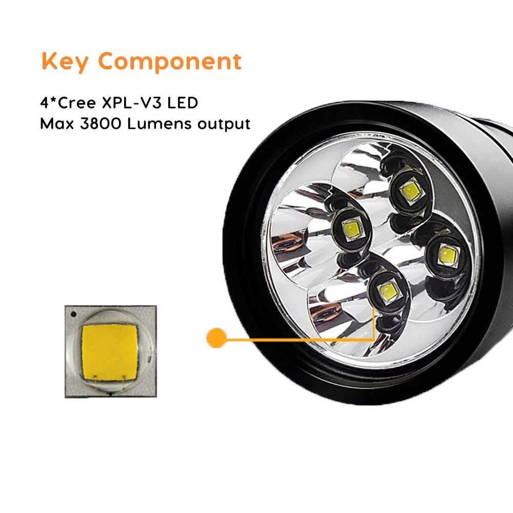 Brinyte DIV15S Dive Light CREE XPL Hi V3 светодиодный 3800lm технический электрический фонарик для
