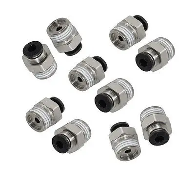 

10 Pcs 1/4" PT Male Thread 4mm Push In Joint Pneumatic Connector Quick Fittings