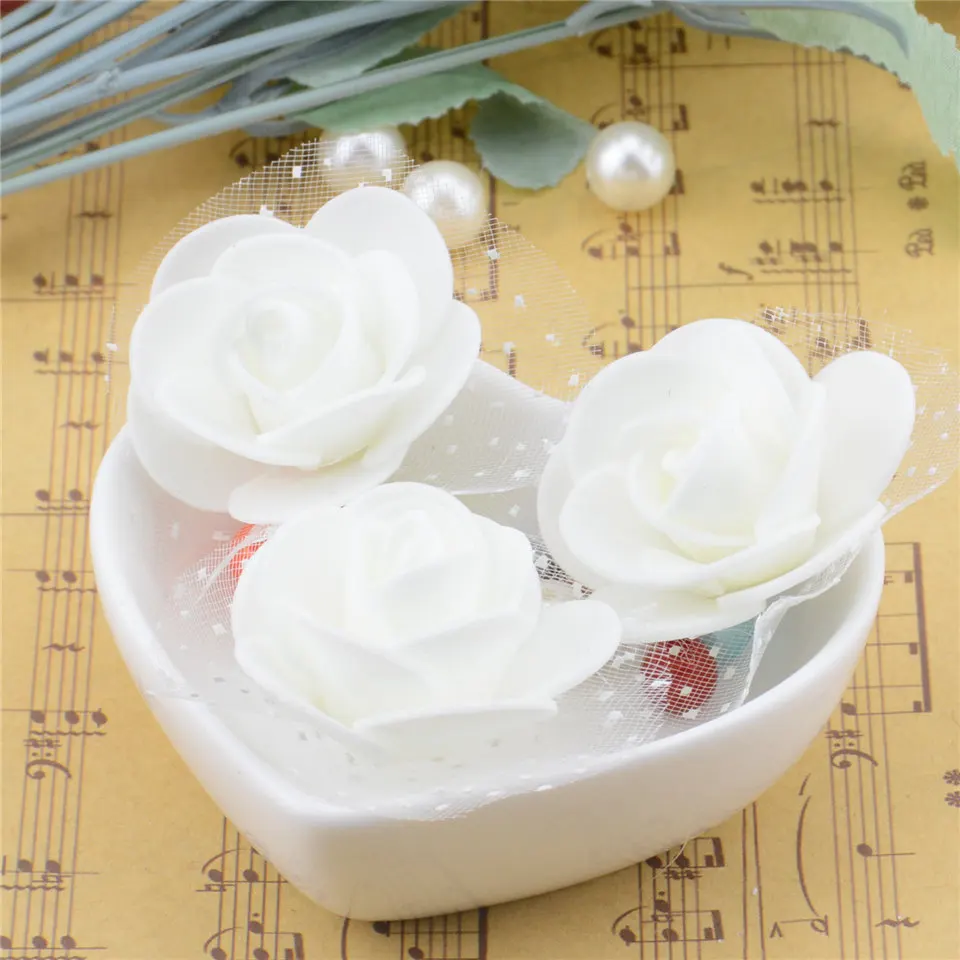 50pcs-7 50 шт./лот, мини PE поролоновые головки роз, 3,5 см, искусственные цветы для дома и сада, сделай сам, розы, венки, Свадебный декор, принадлежности - Цвет: 50pcs-7